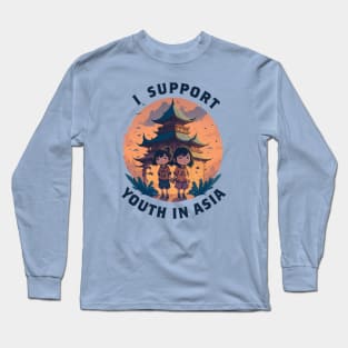 Funny Pun Shirt - I Support Youth In Asia Long Sleeve T-Shirt